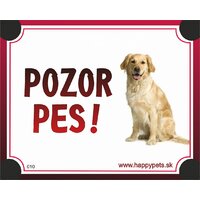 Tabuľka Pozor Pes - zlatý retriever svetlý